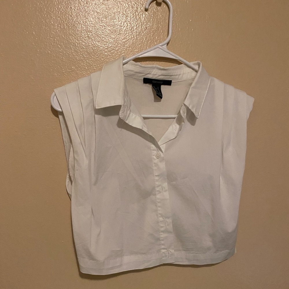 White forever 21 button down top